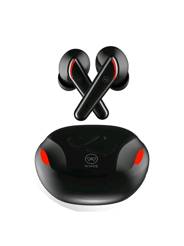 Wings Phantom 250 Wireless Earbuds, with 30 Hours Playtime, Bullet Charge - Black