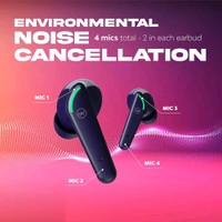 Wings Phantom 250 Wireless Earbuds, with 30 Hours Playtime, Bullet Charge - Black