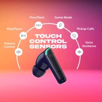 Wings Phantom 250 Wireless Earbuds, with 30 Hours Playtime, Bullet Charge - Black