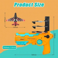 Airplane Launcher Toy Catapult aircrafts Gun with 4 Foam aircrafts, Shooting Games Outdoor Sport Activity Birthday Gifts Party Gifts for Kids Orange