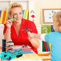 Airplane Launcher Toy Catapult aircrafts Gun with 4 Foam aircrafts, Shooting Games Outdoor Sport Activity Birthday Gifts Party Gifts for Kids Orange