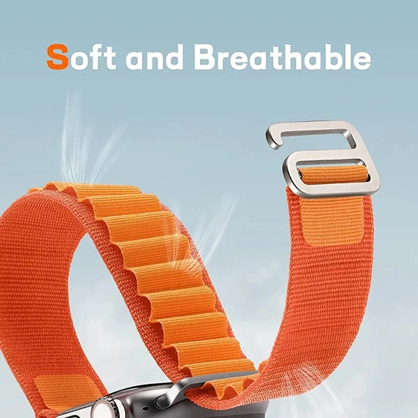 Alpine Loop Compatible with Apple Watch Strap 42mm 44mm 45mm 49mm, Textile Nylon Rugged with Titanium Metal G‑Hook Band Compatible for iWatch Band Series Ultra 8 7 6 5 4 3 2 1 SE