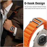 Alpine Loop Compatible with Apple Watch Strap 42mm 44mm 45mm 49mm, Textile Nylon Rugged with Titanium Metal G‑Hook Band Compatible for iWatch Band Series Ultra 8 7 6 5 4 3 2 1 SE