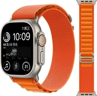 Alpine Loop Compatible with Apple Watch Strap 42mm 44mm 45mm 49mm, Textile Nylon Rugged with Titanium Metal G‑Hook Band Compatible for iWatch Band Series Ultra 8 7 6 5 4 3 2 1 SE