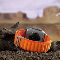 Alpine Loop Compatible with Apple Watch Strap 42mm 44mm 45mm 49mm, Textile Nylon Rugged with Titanium Metal G‑Hook Band Compatible for iWatch Band Series Ultra 8 7 6 5 4 3 2 1 SE