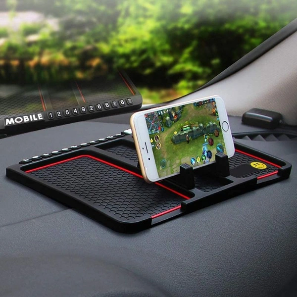 Car Accessories Anti-Slip Car Dashboard Mat & Mobile Phone Holder Mount Universal Non-Slip Sticky Rubber Pad for Smartphone, GPS Navigation, Toys, Coins