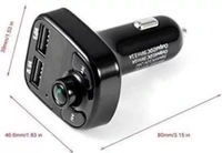 Car Charger Dubble Usb + Bluetooth Receiver