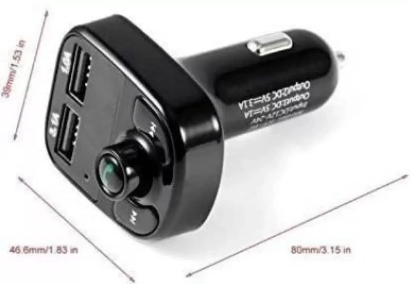 Car Charger Dubble Usb + Bluetooth Receiver