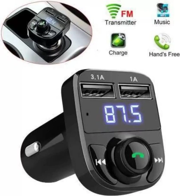 Car Charger Dubble Usb + Bluetooth Receiver