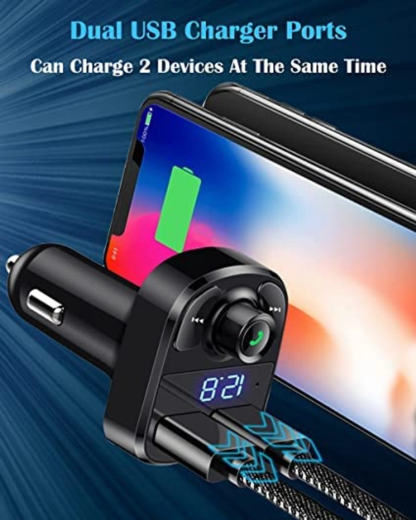 Car Charger Dubble Usb + Bluetooth Receiver