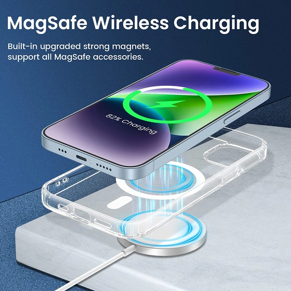 Clear Case Compatible with iPhone Magnetic Case with Built-in Magnets Compatible with MagSafe, Crystal Clear Slim Soft TPU Cover for iPhone - iPhone 13 Pro