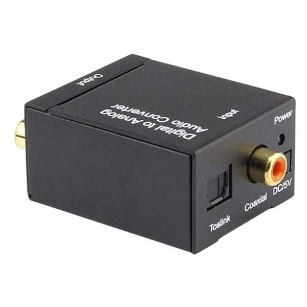 Digital to Analog Audio Converter SPDIF Optical Coax to Analog RCA 2.1 Stereo Audio Converter Adapter