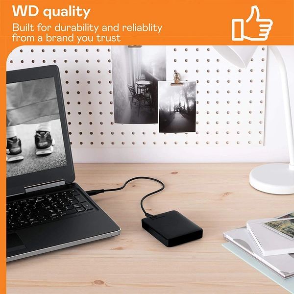 Digital WD  Elements Portable Hard Disk Drive, USB 3.0, Compatible with PC, PS4 and Xbox, External HDD (WDBHHG0010BBK-EESN) - 1TB