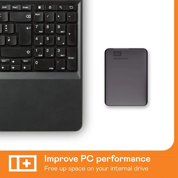 Digital WD  Elements Portable Hard Disk Drive, USB 3.0, Compatible with PC, PS4 and Xbox, External HDD (WDBHHG0010BBK-EESN) - 1TB