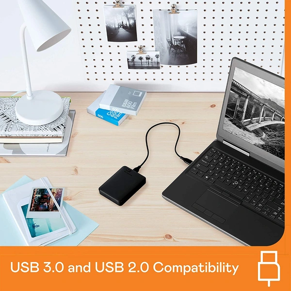 Digital WD  Elements Portable Hard Disk Drive, USB 3.0, Compatible with PC, PS4 and Xbox, External HDD (WDBHHG0010BBK-EESN) - 1TB