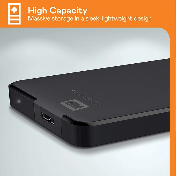 Digital WD  Elements Portable Hard Disk Drive, USB 3.0, Compatible with PC, PS4 and Xbox, External HDD (WDBHHG0010BBK-EESN) - 1TB