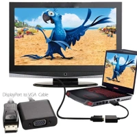 DisplayPort Display Port DP to VGA Adapter Cable Male to Female Converter for PC Computer Laptop HDTV Monitor Projector(Black)