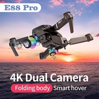 E88 Pro Drone with 4K Camera, WiFi FPV 1080P HD Dual Foldable RC Quadcopter Altitude Hold, Headless Mode, Visual Positioning, Auto Return Mobile App Control, Black, 7.83 x 7.17 x 2.87 inches - Black