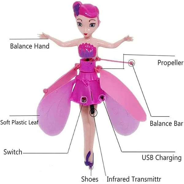 Flying Princess Doll Magic Infrared Induction Control Toy, Play Game RC Flying Toy ,Mini Drone Indoor and Outdoor Toys for Kids Boys Girls 6 7 8 9 10 Year Old Gifts
