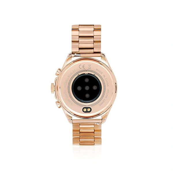 Glorious Women's Rose Gold Smart Watch Gen-8 Talk 2 Bluetooth Calling Smartwatch with 3 Button, Hands On Voice Assistance HD Display, 14 Sports Modes with Puple Belt (Rose Gold)