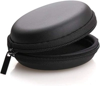 Hard Carrying Case Portable Protection Storage Bag for Earphone Headset Headphone Black (Pack of 2)