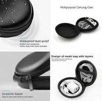Hard Carrying Case Portable Protection Storage Bag for Earphone Headset Headphone Black (Pack of 2)