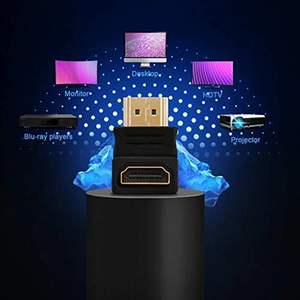 Hdmi Male Female L Shape Connector( Pack of 2 )