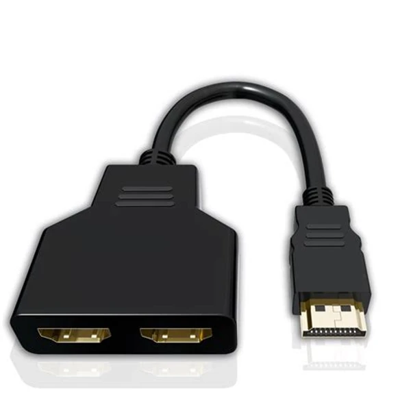 HDMI Splitter 1 in 2 Out HDMI Male to Dual HDMI Female 1 to 2 Way for HDMI HD, LED, LCD, TV (in Both Display Same Screen Will Play