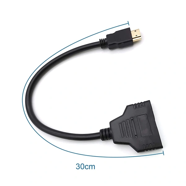 HDMI Splitter 1 in 2 Out HDMI Male to Dual HDMI Female 1 to 2 Way for HDMI HD, LED, LCD, TV (in Both Display Same Screen Will Play
