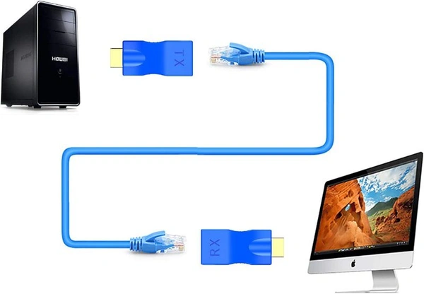 Hdmi To Rj45 Network Cable Extender, Size - 35 Mtr