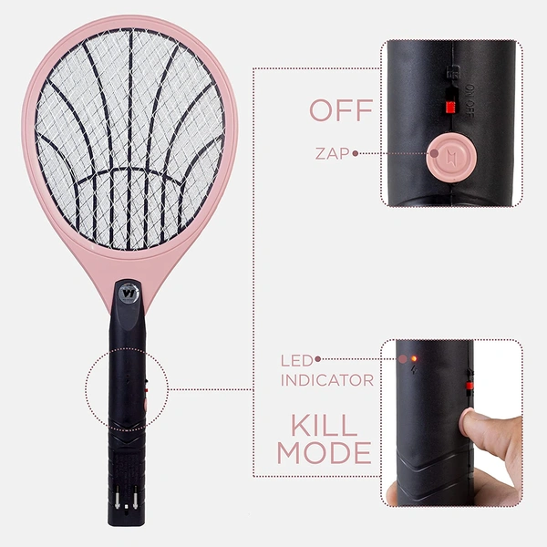 Heavy Duty Rechargeable Mosquito Killer Bat Racket with Powerful Battery