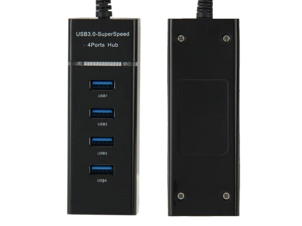 Hi Speed 4 Port Usb 3.0 Multi Hub Splitter Expansion Black