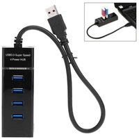 Hi Speed 4 Port Usb 3.0 Multi Hub Splitter Expansion Black