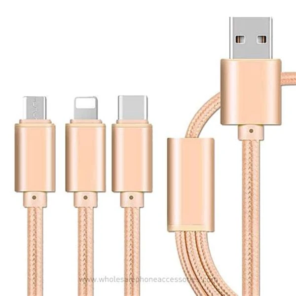 High Quality 3 In 1 Data Cable (V8+Iphone+Type C)