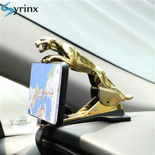 Jaguar Car Mobile Phone Holder Mount Stand 360 Degree Rotation Adjustable Clip Holder for Dashboard (Random Colour)