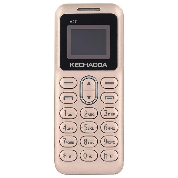 KECHAODA A27 Keypad Dual Sim Mini Mobile Phone with External Memory Slot 1.68 cm (0.66 inch) Display Only Mobile Phone & Charging Cable in Box, Battery,No Charger - Gold - Black