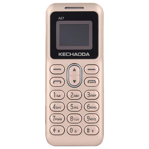 KECHAODA A27 Keypad Dual Sim Mini Mobile Phone with External Memory Slot 1.68 cm (0.66 inch) Display Only Mobile Phone & Charging Cable in Box, Battery,No Charger - Gold