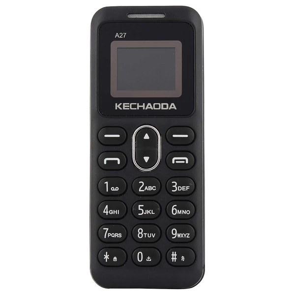 KECHAODA A27 Keypad Dual Sim Mini Mobile Phone with External Memory Slot 1.68cm (0.66 inch) Display Only Mobile Phone & Charging Cable in Box, Battery,No Charger - Black - Black