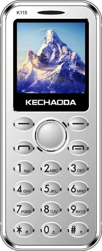 KECHAODA K115 Slim Card Size Dual Sim Phone With External Memory Slot 3.66cm (1.44-Inch) Display Only Mobile Phone & Charging Cable In Box - Black & Silver