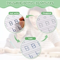 Magic Practice Copybook, (4 BOOK + 10 REFILL+ 1 Pen +1 Grip) Number Tracing Book for Preschoolers with Pen, Magic Calligraphy Copybook Set Practical Reusable