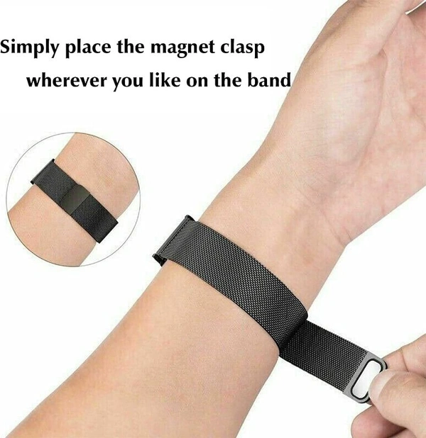 Magnetic Metal Band Compatible with Watch Bands 42mm,44mm, 45mm, Sport Adjustable Stainless Steel Strap for Women Men Compatible for Watch Series SE/6/7/5/4/3/2/1 (Black)