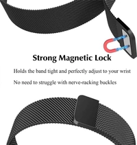 Magnetic Metal Band Compatible with Watch Bands 42mm,44mm, 45mm, Sport Adjustable Stainless Steel Strap for Women Men Compatible for Watch Series SE/6/7/5/4/3/2/1 (Black)