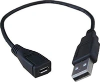 Micro Female to Male USB Cables for OTG Morpho 1300 E2, E3 - Black
