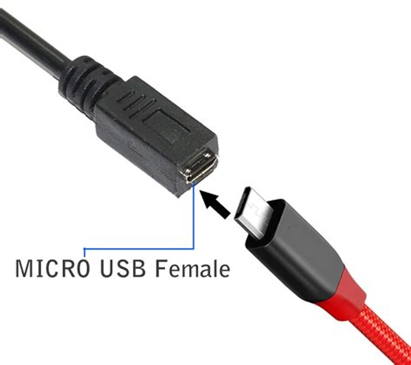 Micro Female to Male USB Cables for OTG Morpho 1300 E2, E3 - Black