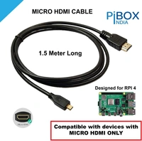 Micro HDMI to HDMI Cable, 4K 60Hz , 1.5 Meter 5 feet, Adapter Ethernet Audio Return Compatible for Raspberry Pi 4 RPI, Raspberry Pi 400, GoPro Hero 7, Sony A6000 A6300 Camera, Nikon B500 ( NOT MINI DP