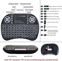 Mini 2.4GHz Wireless Touchpad Keyboard with Mouse (with Backlight) for PC/PAD/360XBox/PS3/Google Android TV Box/HTPC/IPTV (2.4G Black
