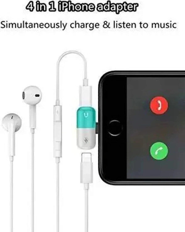 Mini Portable Charging Metal Splitter Audio & Charging Adapter Convertor Compatible with All iPhone Devices COMPIATABLE for Splitter for iPhone 12/11/X/XR/XS/8/8Plus/7/7Plus
