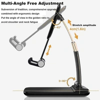 Mobile Holder for Table, Foldable Universal Mobile Stand for Desk with Adjustable Height & Angle (Black)