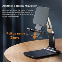 Mobile Holder for Table, Foldable Universal Mobile Stand for Desk with Adjustable Height & Angle (Black)