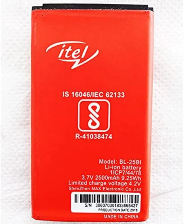 Original Compatible for ITEL 25Bi BL-25Bi BL25BI It5600 5600 It5606 5606 Power 400 It5620 5620 It5616 5616 It5622 5622 It5602 5602-{2500mAh} with 3 Months Warranty